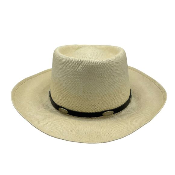 Stetson Vintage 7X K Royal Flush Shantung Cowboy Hat Woven Size 7 Natural - Picture 1 of 11